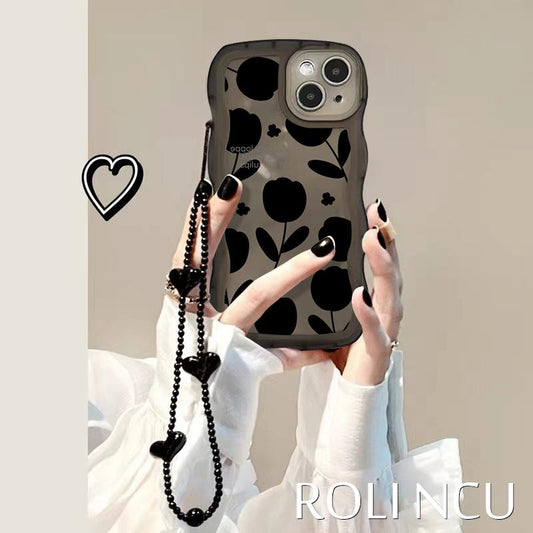 Black Flower Wave Black Love Chain