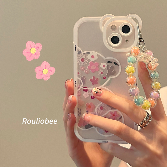Floral bear bead chain