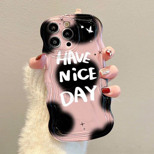 Black block on pink background