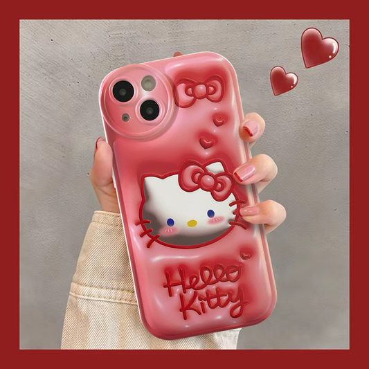 Cute cartoon pink cat