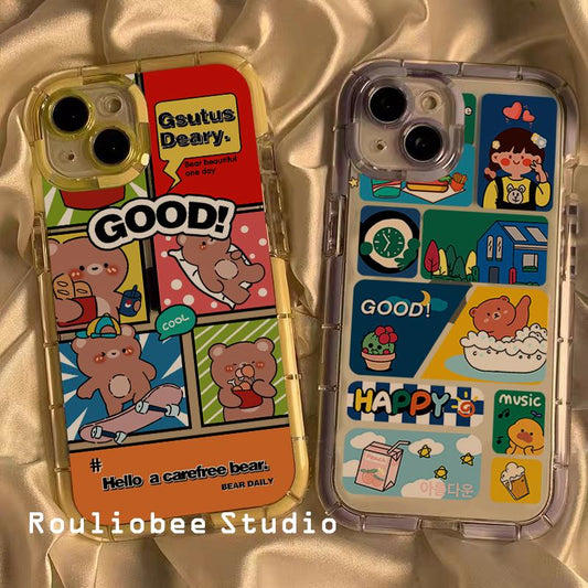 Cute bear cartoon luminous shell