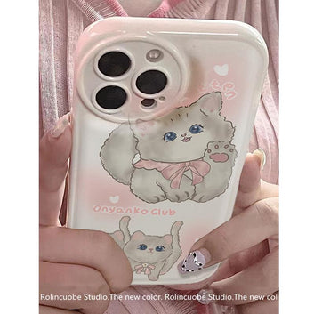 Pink Cute Cat Cushion Bead Chain