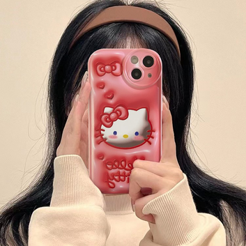 Cute cartoon pink cat