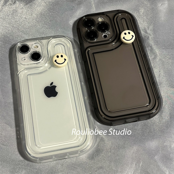 Transparent three-dimensional smiley face