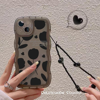 Black Flower Wave Black Love Chain